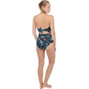 Holiday Season Pattern December Happy Holidays Merry Christmas Winter Family Festive New Year Scallop Top Cut Out Swimsuit View2