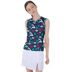 Holiday Season Pattern December Happy Holidays Merry Christmas Winter Family Festive New Year Women s Sleeveless Sports Top by Maspions