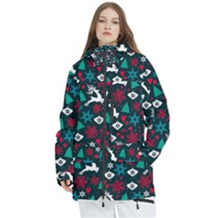 Holiday Season Pattern December Happy Holidays Merry Christmas Winter Family Festive New Year Women s Multi Pockets Zip Ski And Snowboard Waterproof Breathable Jacket