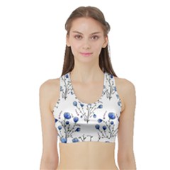 Flowers Seamless Pattern Victorian Sports Bra With Border