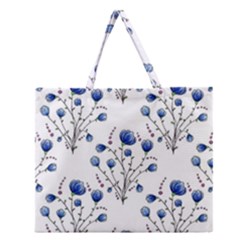 Flowers Seamless Pattern Victorian Zipper Large Tote Bag