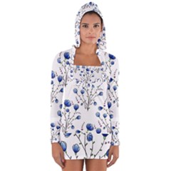 Flowers Seamless Pattern Victorian Long Sleeve Hooded T-shirt