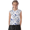 Flowers Seamless Pattern Victorian Kids  Raglan Cap Sleeve T-Shirt View1