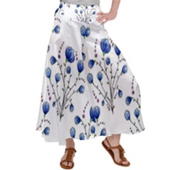 Flowers Seamless Pattern Victorian Women s Satin Palazzo Pants