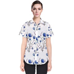 Flowers Seamless Pattern Victorian Women s Short Sleeve Shirt