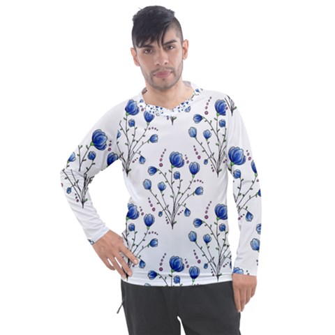 Flowers Seamless Pattern Victorian Men s Pique Long Sleeve T-shirt by Maspions