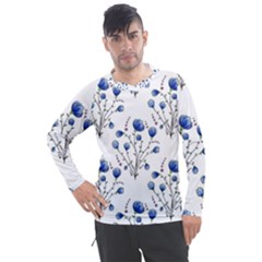 Flowers Seamless Pattern Victorian Men s Pique Long Sleeve T-shirt