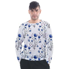 Flowers Seamless Pattern Victorian Men s Long Sleeve Raglan T-shirt