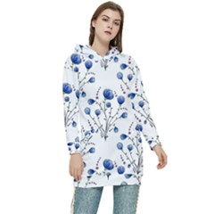 Flowers Seamless Pattern Victorian Women s Long Oversized Pullover Hoodie