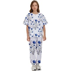 Flowers Seamless Pattern Victorian Kids  T-shirt And Pants Sports Set by Maspions