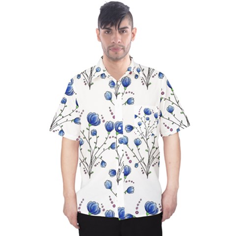 Flowers Seamless Pattern Victorian Men s Hawaii Shirt by Maspions