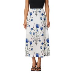 Flowers Seamless Pattern Victorian Classic Midi Chiffon Skirt