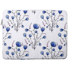 Flowers Seamless Pattern Victorian 17  Vertical Laptop Sleeve Case With Pocket by Maspions