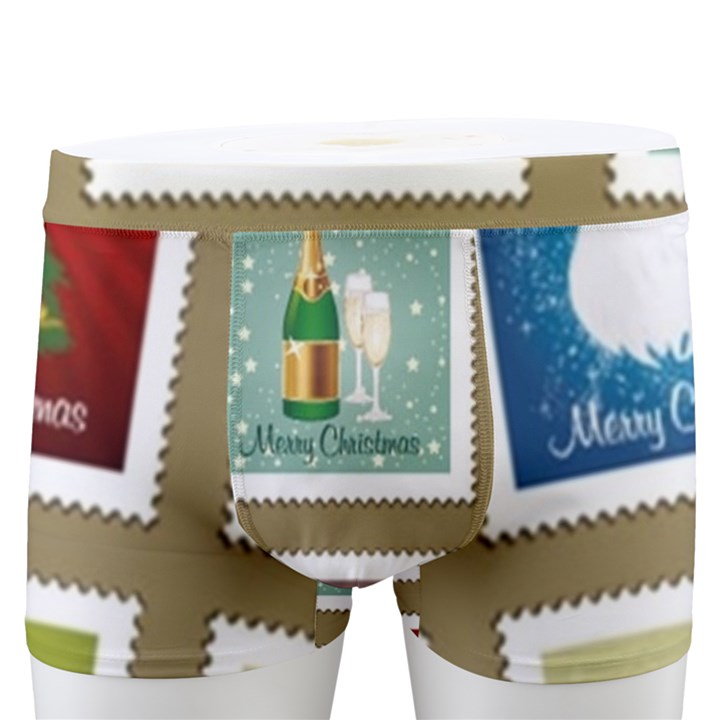 Christmas Stamp Pattern Men s Boxer Briefs