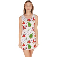 Christmas Pattern  Trees Santa Bodycon Dress by Maspions