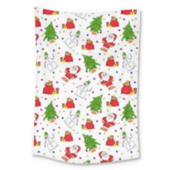 Christmas Pattern  Trees Santa Large Tapestry