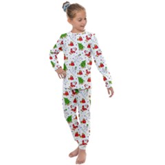 Christmas Pattern  Trees Santa Kids  Long Sleeve Set 