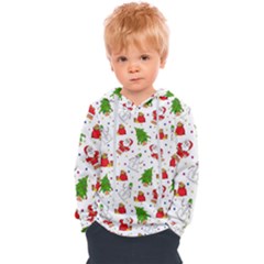 Christmas Pattern  Trees Santa Kids  Overhead Hoodie