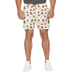 Christmas Pattern  Trees Santa Men s Runner Shorts by Maspions