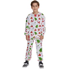 Christmas Pattern  Trees Santa Kids  Sweatshirt Set