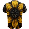 Yellow Flower Pattern Leaves Men s Cotton T-Shirt View2