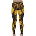 Yellow Flower Pattern Leaves Classic Yoga Leggings View1