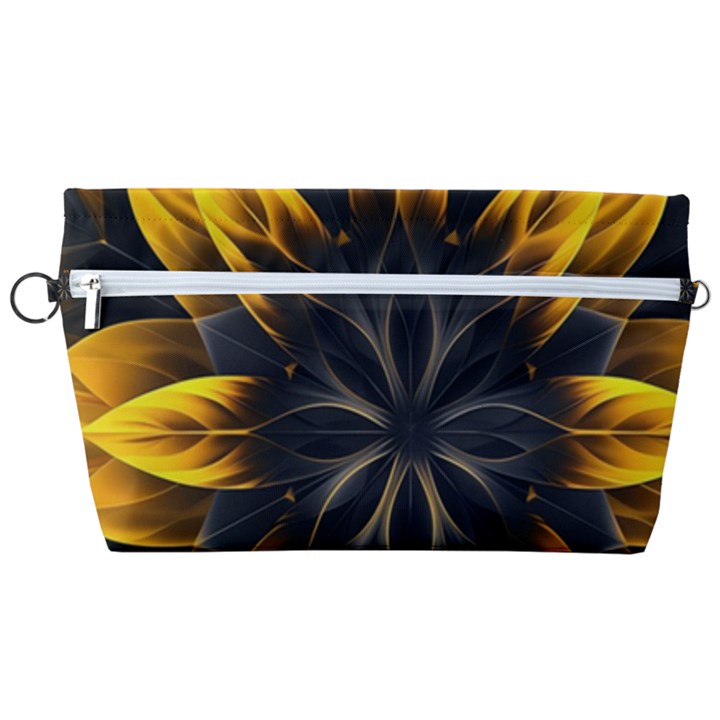 Yellow Flower Pattern Leaves Handbag Organizer