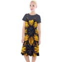 Yellow Flower Pattern Leaves Camis Fishtail Dress View1