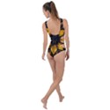 Yellow Flower Pattern Leaves Side Cut Out Swimsuit View2