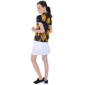 Yellow Flower Pattern Leaves Women s Polo T-Shirt View2