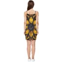 Yellow Flower Pattern Leaves Summer Tie Front Dress View2