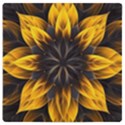 Yellow Flower Pattern Leaves UV Print Square Tile Coaster  View1