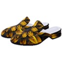 Yellow Flower Pattern Leaves Women s Classic Backless Heels View2