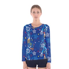 Christmas Stars Pattern Star Women s Long Sleeve T-shirt