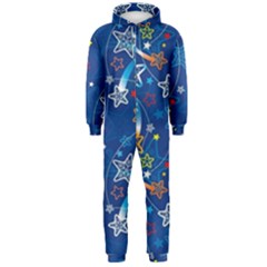 Christmas Stars Pattern Star Hooded Jumpsuit (men)