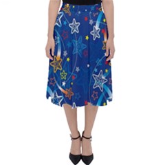 Christmas Stars Pattern Star Classic Midi Skirt by Maspions