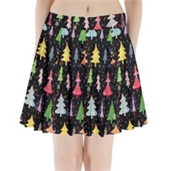 Fun Christmas Trees Adoxali Scandinavian Artistic Background Pattern Pleated Mini Skirt by Maspions