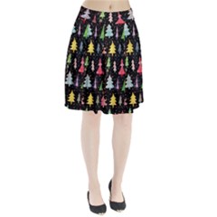 Fun Christmas Trees Adoxali Scandinavian Artistic Background Pattern Pleated Skirt by Maspions