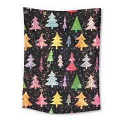 Fun Christmas Trees Adoxali Scandinavian Artistic Background Pattern Medium Tapestry by Maspions