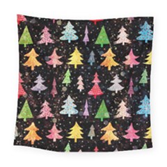 Fun Christmas Trees Adoxali Scandinavian Artistic Background Pattern Square Tapestry (large)