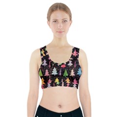 Fun Christmas Trees Adoxali Scandinavian Artistic Background Pattern Sports Bra With Pocket by Maspions