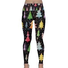 Fun Christmas Trees Adoxali Scandinavian Artistic Background Pattern Lightweight Velour Classic Yoga Leggings by Maspions