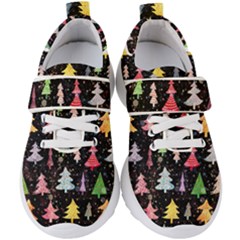 Fun Christmas Trees Adoxali Scandinavian Artistic Background Pattern Kids  Velcro Strap Shoes by Maspions