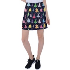 Fun Christmas Trees Adoxali Scandinavian Artistic Background Pattern Tennis Skirt by Maspions