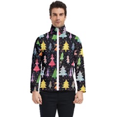 Fun Christmas Trees Adoxali Scandinavian Artistic Background Pattern Men s Bomber Jacket