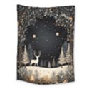 Christmas Winter Xmas Scene Nature Forest Tree Moon Medium Tapestry View1