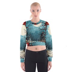 Christmas Frame Border Cropped Sweatshirt