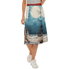 Christmas Frame Border Midi Panel Skirt by Apen