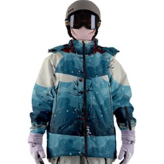 Christmas Frame Border Women s Zip Ski And Snowboard Waterproof Breathable Jacket by Apen