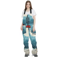 Christmas Frame Border Women s Front Zip Ski And Snowboard Bib Pants by Apen